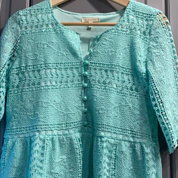 Mint green lace dress - Picture 2 of 6